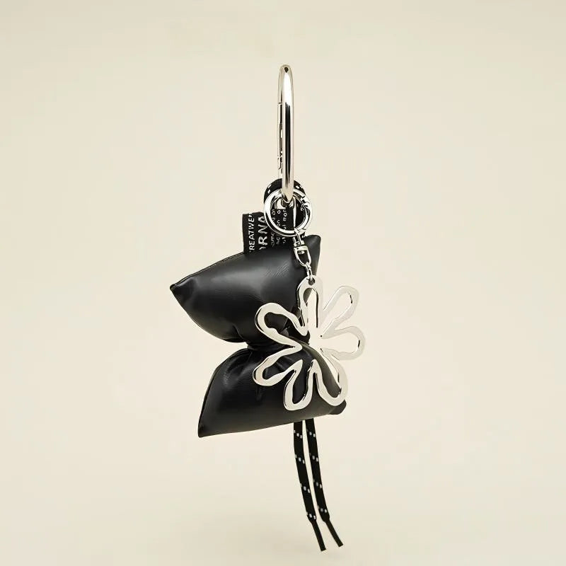 Modern-Puffy-Pouch-&-Abstract-Flower-Bag-Charm-1