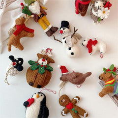 Christmas Reindeer Needle Felted Bag Charms Keychain