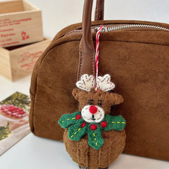 Christmas Reindeer Needle Felted Bag Charms Keychain