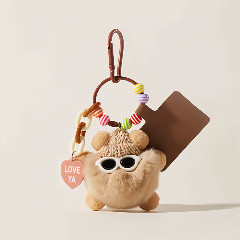 'LOVE YA' Cool Chic Sunglasses Plush Bag Charm Keychain