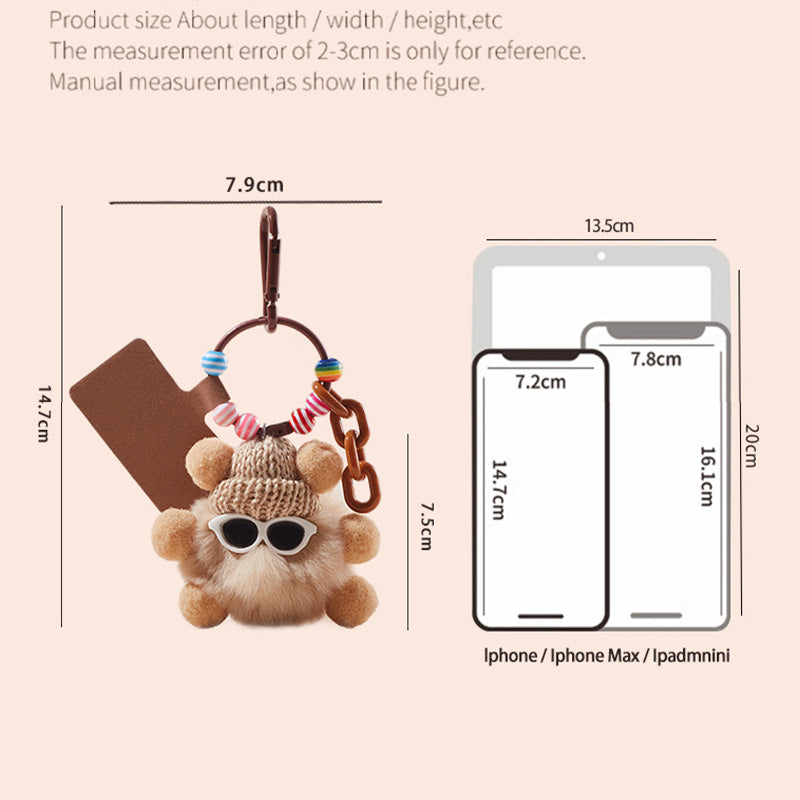 Cool Chic Sunglasses Plush Bag  Charm Keychain