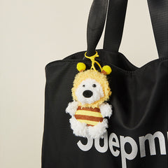White Bear with Bee Costume Bag Charm Keychain
