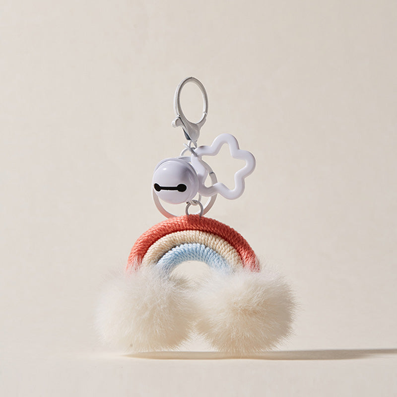 Rainbow-themed Plush Bell Plush Bag Charm Keychain