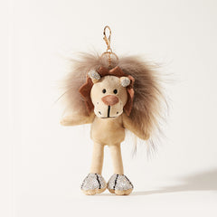 Stylish Lion Plush Bag Charm Keychain