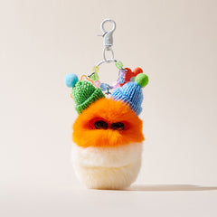 'Sausage Lips' Series Caterpillar Plush Cool Sunglasses Bag Charm Keychain