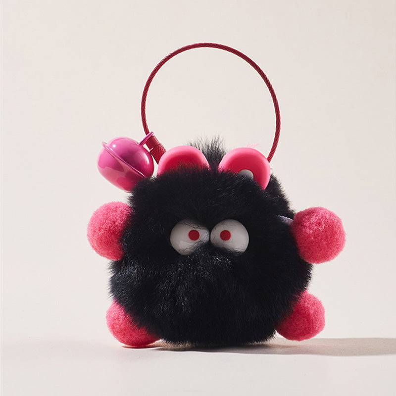 Monster Furry Bell Bag Charm Keychian