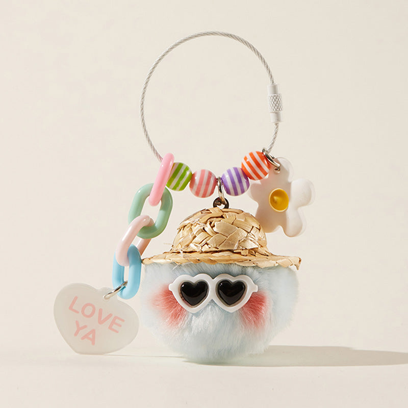 'LOVE YA' Heart-shaped Sunglasses Cool Bag Charm Keychain