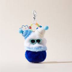 'Sausage Lips' Series Caterpillar Plush Cool Sunglasses Bag Charm Keychain