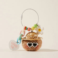 'LOVE YA' Heart-shaped Sunglasses Cool Bag Charm Keychain