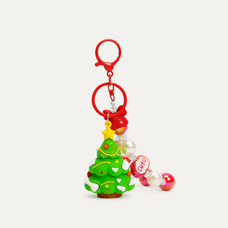 Festive Christmas Bag Charms with Beaded Straps