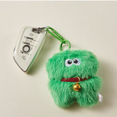 Fun Plush Monster Bag Charm with Bell Accent