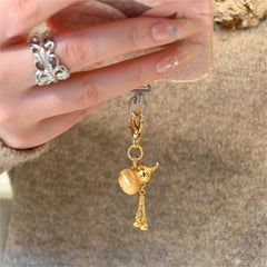 Golden Fortune Gourd Bag Charm Keychain