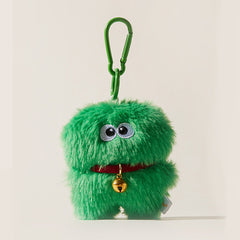 Fun Plush Monster Bag Charm with Bell Accent