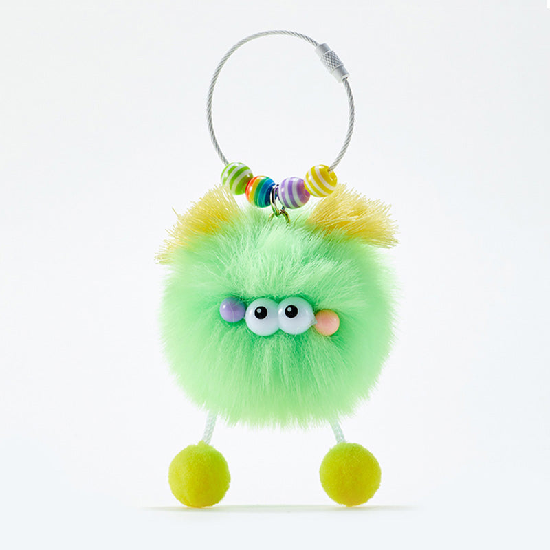 Whimsical Fluffy Monster Plush Bag Charm Keychain