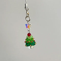 Handmade Mini Beaded Light-Up Christmas Tree Pendant