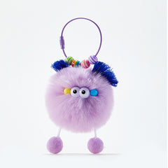 Whimsical Fluffy Monster Plush Bag Charm Keychain