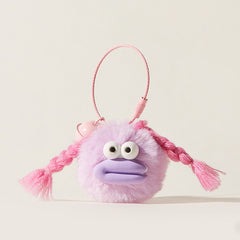 'Sausage Lips' Series Twisted Braid Decor Bag Charm Keychain