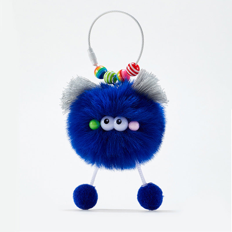 Whimsical Fluffy Monster Plush Bag Charm Keychain