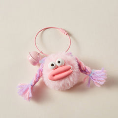 'Sausage Lips' Series Twisted Braid Decor Bag Charm Keychain