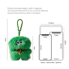 Fun Plush Monster Bag Charm with Bell Accent