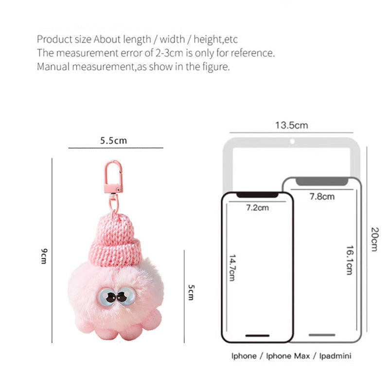 Playful Cute Beanie Plush Bag Charm Keychain