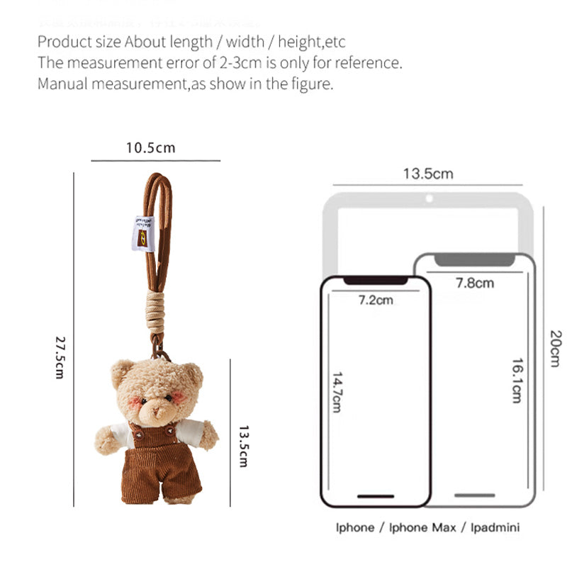 Cute Teddy Bear Plush Bag Charm