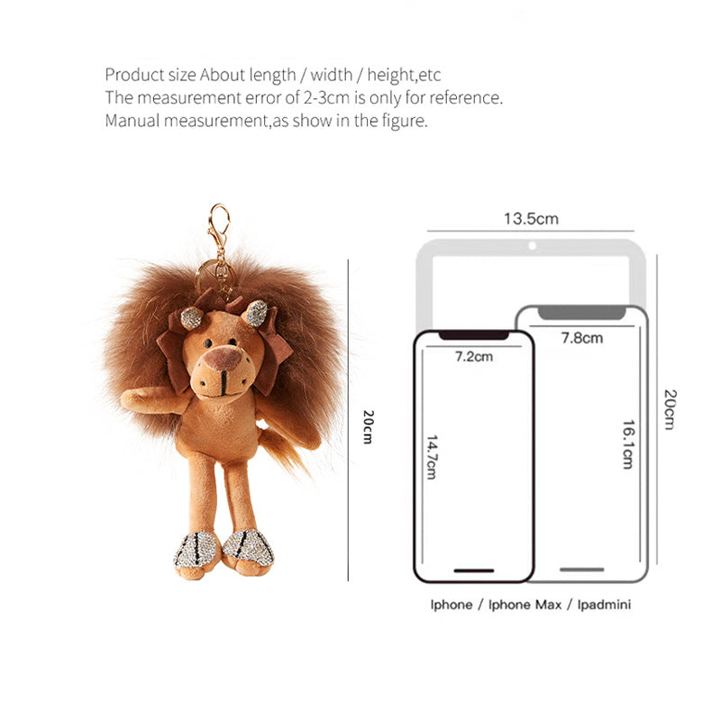 Stylish Lion Plush Bag Charm Keychain