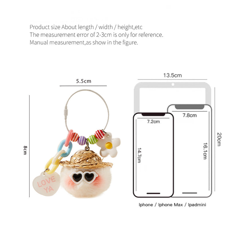 'LOVE YA' Heart-shaped Sunglasses Cool Bag Charm Keychain