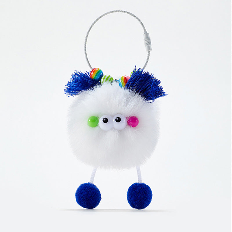 Whimsical Fluffy Monster Plush Bag Charm Keychain