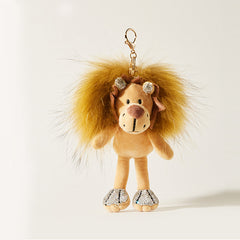 Stylish Lion Plush Bag Charm Keychain