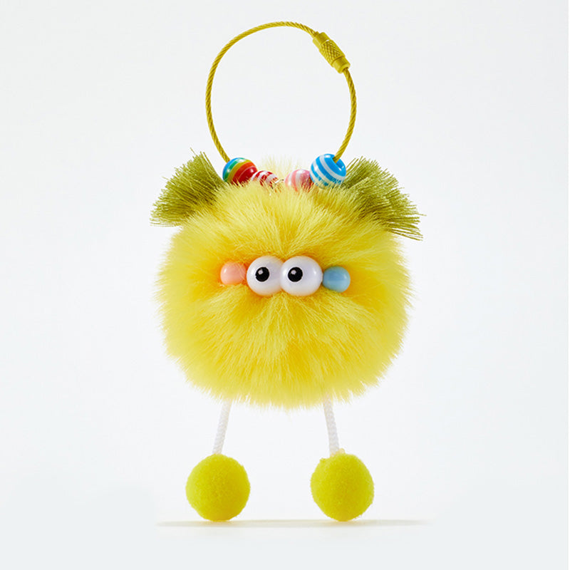 Whimsical Fluffy Monster Plush Bag Charm Keychain