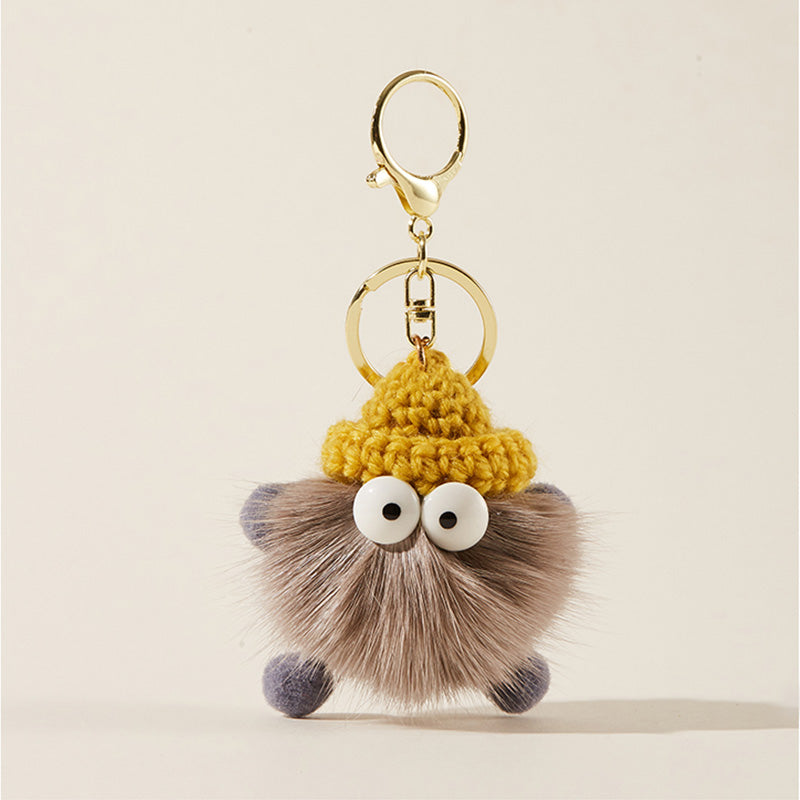 'Briquettes Series' Knit Cap Decor Bag Charm Keychain