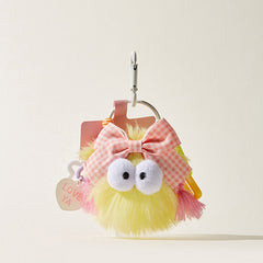 'LOVE YA' Bow Tie Plush Tassels Bag Charm Keychain