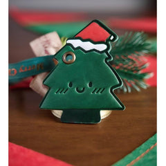 Christmas tree leather charm close-up Pueblo Italian leather