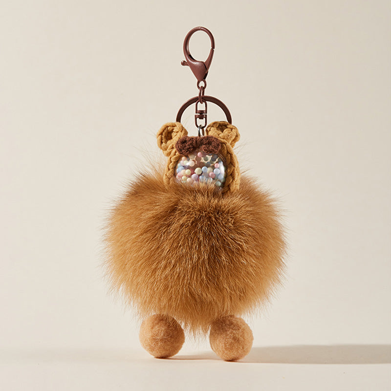 Beaded Bear Ears & Bow Decor Bag Charms Keychain