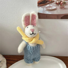 Bunny with Yellow Scarves Needle Felted Bag Charms