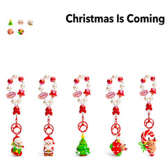 Festive Christmas Bag Charms with Beaded Straps