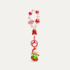 Festive Christmas Bag Charms with Beaded Straps