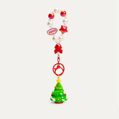 Festive Christmas Bag Charms with Beaded Straps