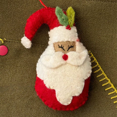 Handmade Santa Claus Felted Wool Bag Charms Keychain