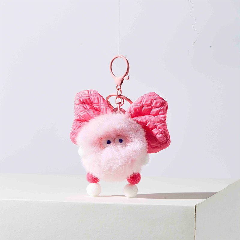 Oversized Bow Decor Plush Bag Charms Keychain