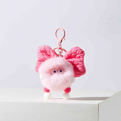 Oversized Bow Decor Plush Bag Charms Keychain