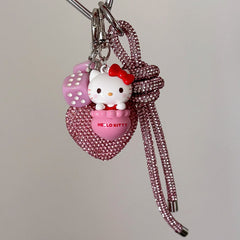 Sparkling Hello Kitty Bag Charm Glittering & Glamorous Design