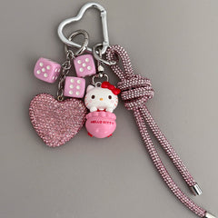 Sparkling Hello Kitty Bag Charm Glittering & Glamorous Design