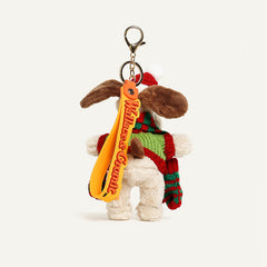 Christmas Dog with Gloves Plush Bag Charms